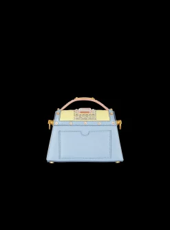 Women Balmain B-Buzz Dynasty Small Suede Bag With Embossed Grid Motif And Embroidery