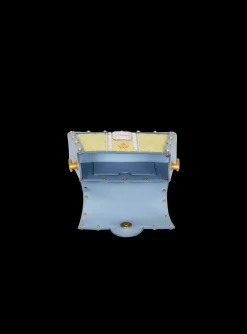 Women Balmain B-Buzz Dynasty Small Suede Bag With Embossed Grid Motif And Embroidery