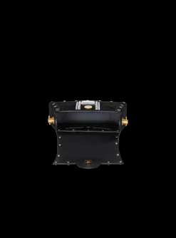 Women Balmain B-Buzz Dynasty Small Suede Bag With Embossed Grid Motif And Embroidery