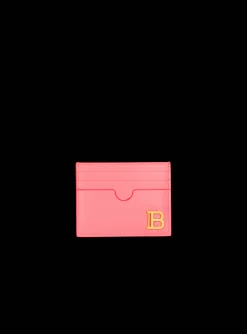 Women Balmain B-Buzz Grained Leather Card Holder