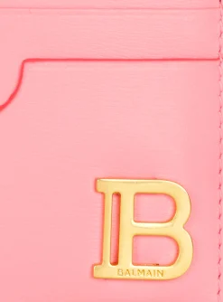 Women Balmain B-Buzz Grained Leather Card Holder