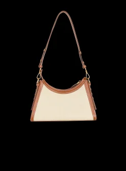 Balmain B-Buzz Hobo Bag In Leather And Canvas