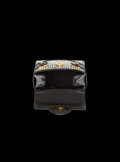 Women Balmain B-Buzz Mini 12 Bag In Embossed Calfskin With A PB Labyrinth Monogram