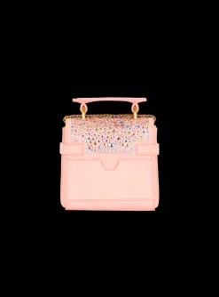 Women Balmain B-Buzz Mini 12 Bag In Suede And Rhinestones