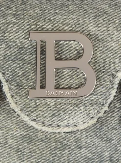 Women Balmain B-Buzz Mini 12 Faded Denim
