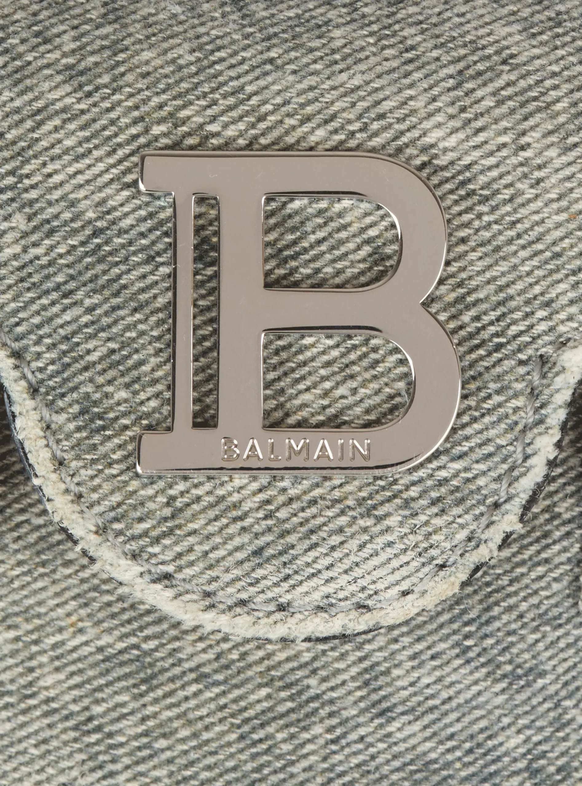 Women Balmain B-Buzz Mini 12 Faded Denim