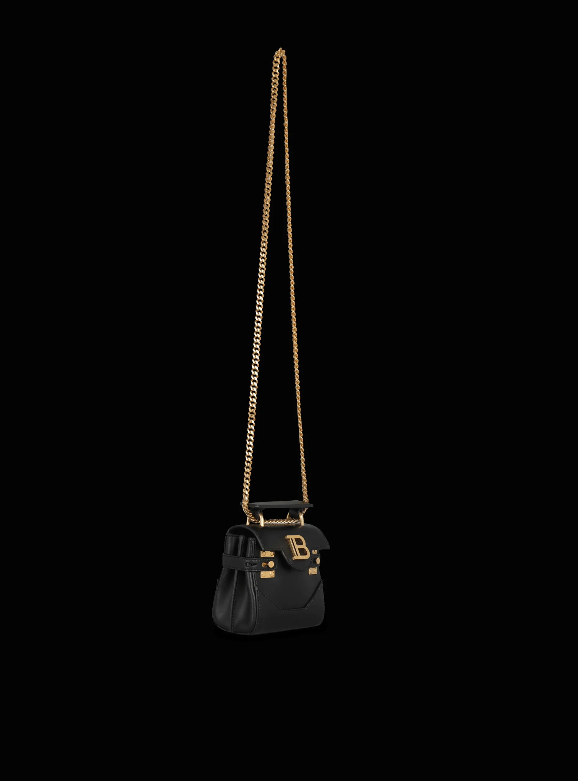 Women Balmain B-Buzz Mini 12 Leather Bag