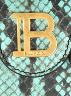 Women Balmain B-Buzz Mini 12 Snakeskin-effect Leather Mini Bag