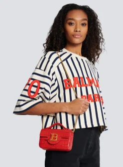 Women Balmain B-Buzz Mini Bag In Crocodile-print Leather