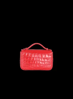 Women Balmain B-Buzz Mini Bag In Crocodile-print Leather