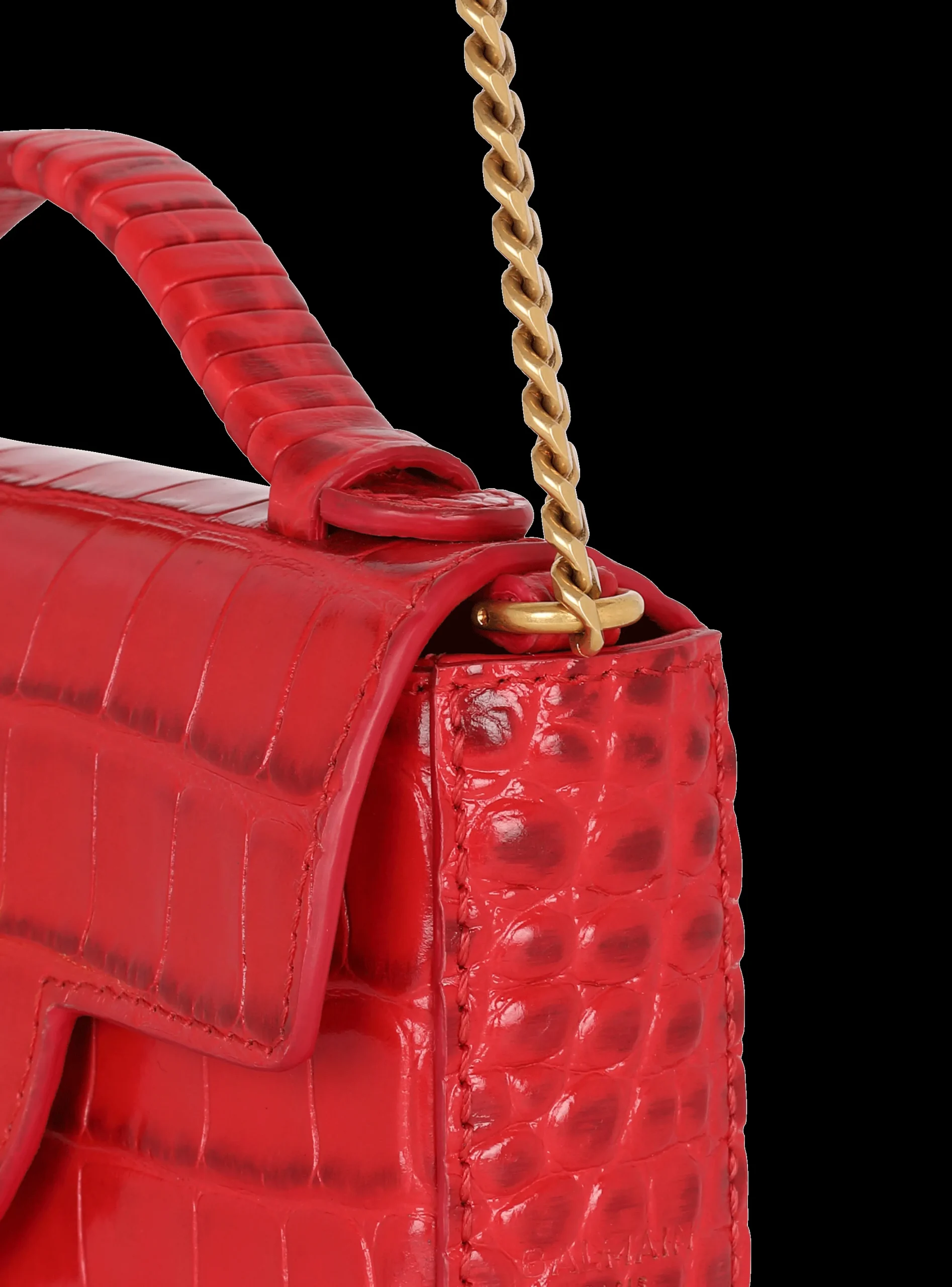 Women Balmain B-Buzz Mini Bag In Crocodile-print Leather