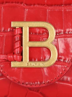 Women Balmain B-Buzz Mini Bag In Crocodile-print Leather