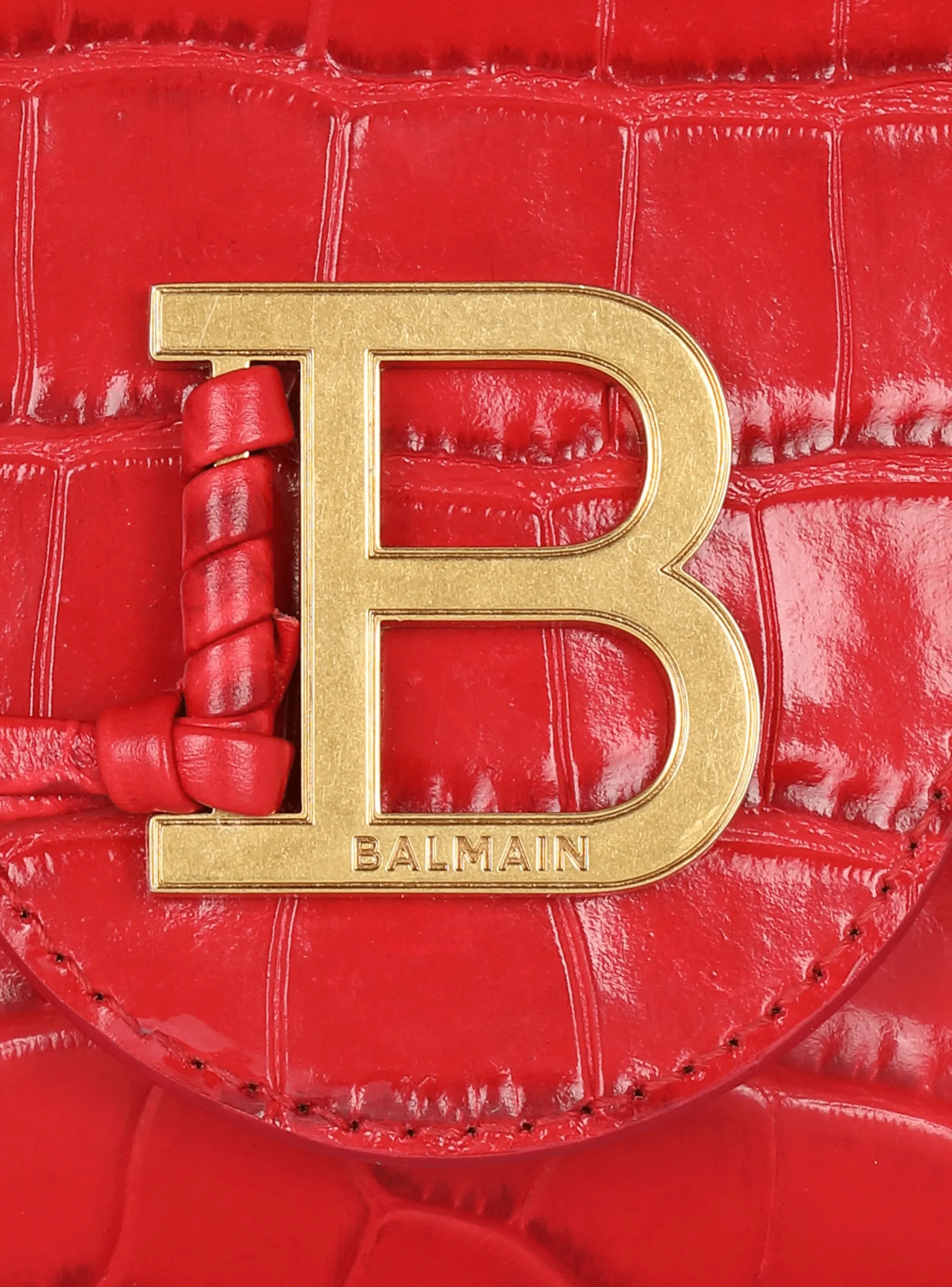 Women Balmain B-Buzz Mini Bag In Crocodile-print Leather