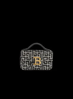 Women Balmain B-Buzz Mini Monogrammed Jacquard Bag