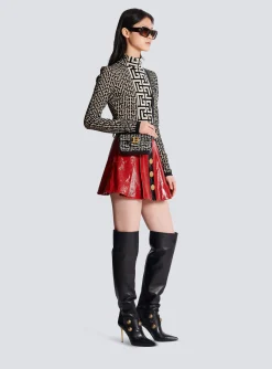 Women Balmain B-Buzz Mini Monogrammed Jacquard Bag