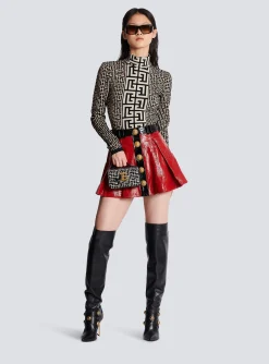 Women Balmain B-Buzz Mini Monogrammed Jacquard Bag