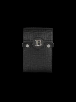Balmain B-Buzz Monogrammed Canvas And Leather Smartphone Pouch