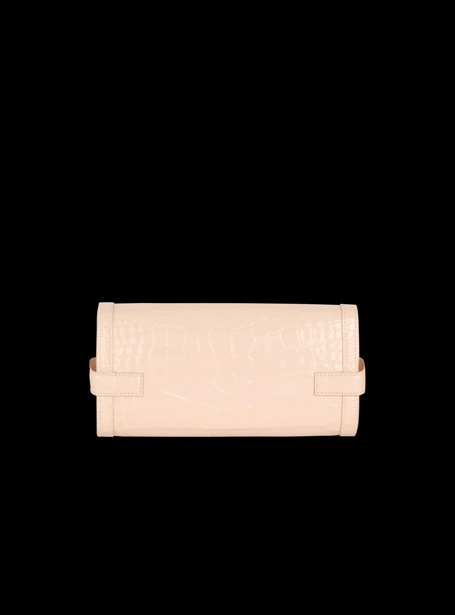 Balmain B-Buzz Pouch 23 In Crocodile-embossed Calfskin