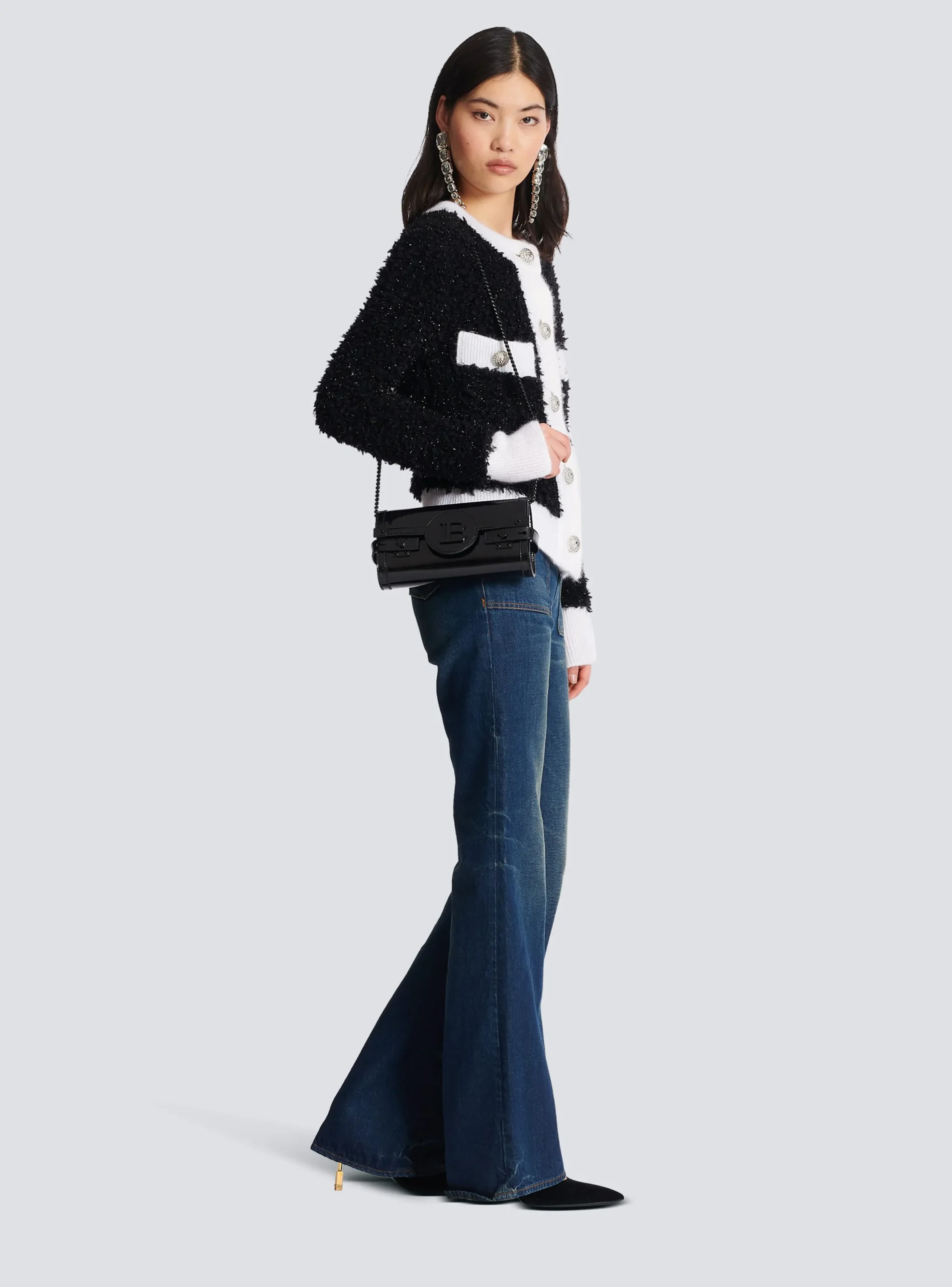Women Balmain B-Buzz Pouch 23 In Patent Leather
