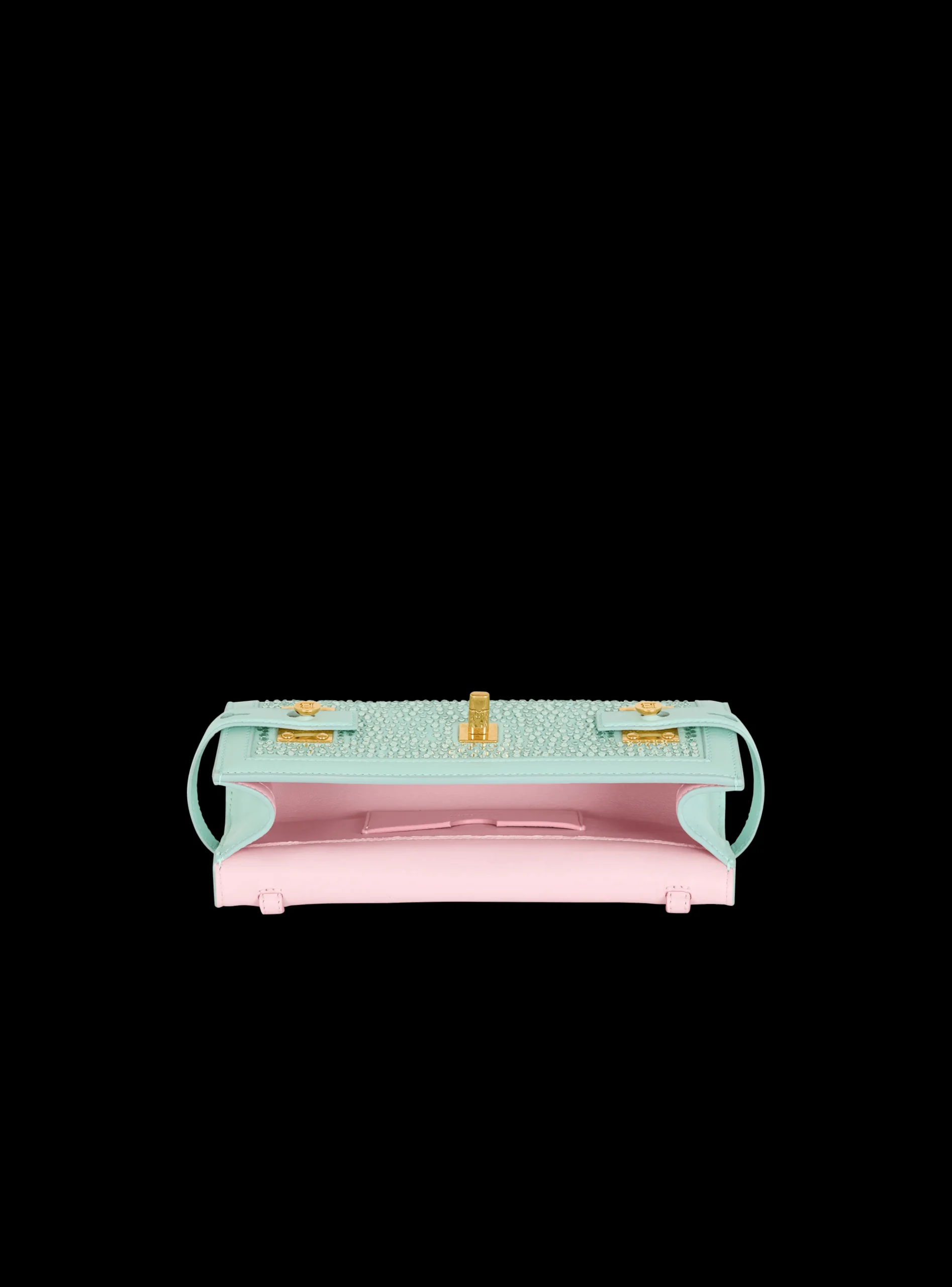 Balmain B-Buzz Pouch 23 In Suede And Rhinestones