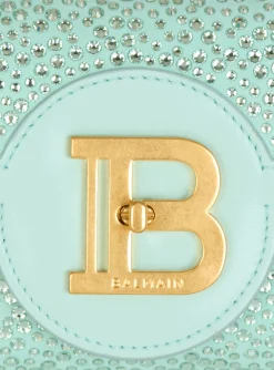 Balmain B-Buzz Pouch 23 In Suede And Rhinestones
