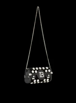 Women Balmain B-Buzz Pouch 23 In Velvet And Crystals