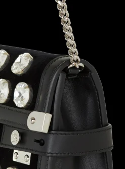 Women Balmain B-Buzz Pouch 23 In Velvet And Crystals