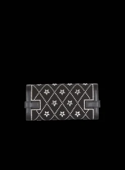 Women Balmain B-Buzz Pouch 23 Satin And Crystals Clutch