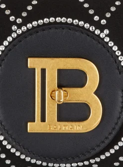 Women Balmain B-Buzz Pouch 23 Satin And Crystals Clutch