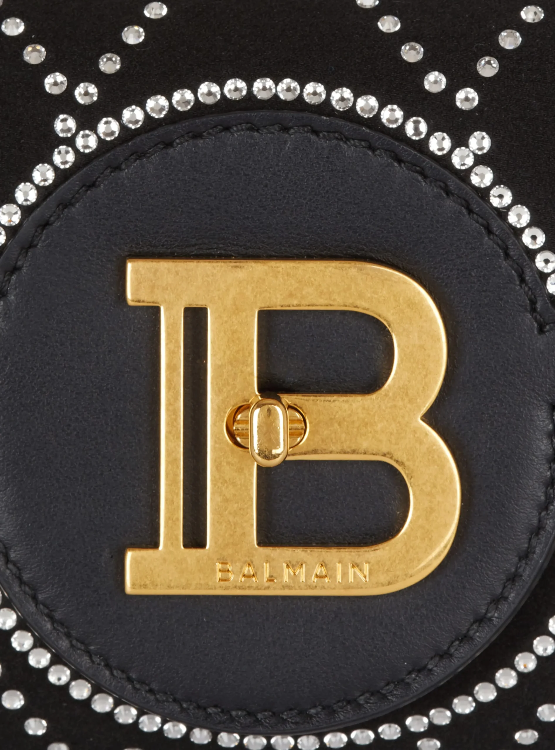 Women Balmain B-Buzz Pouch 23 Satin And Crystals Clutch