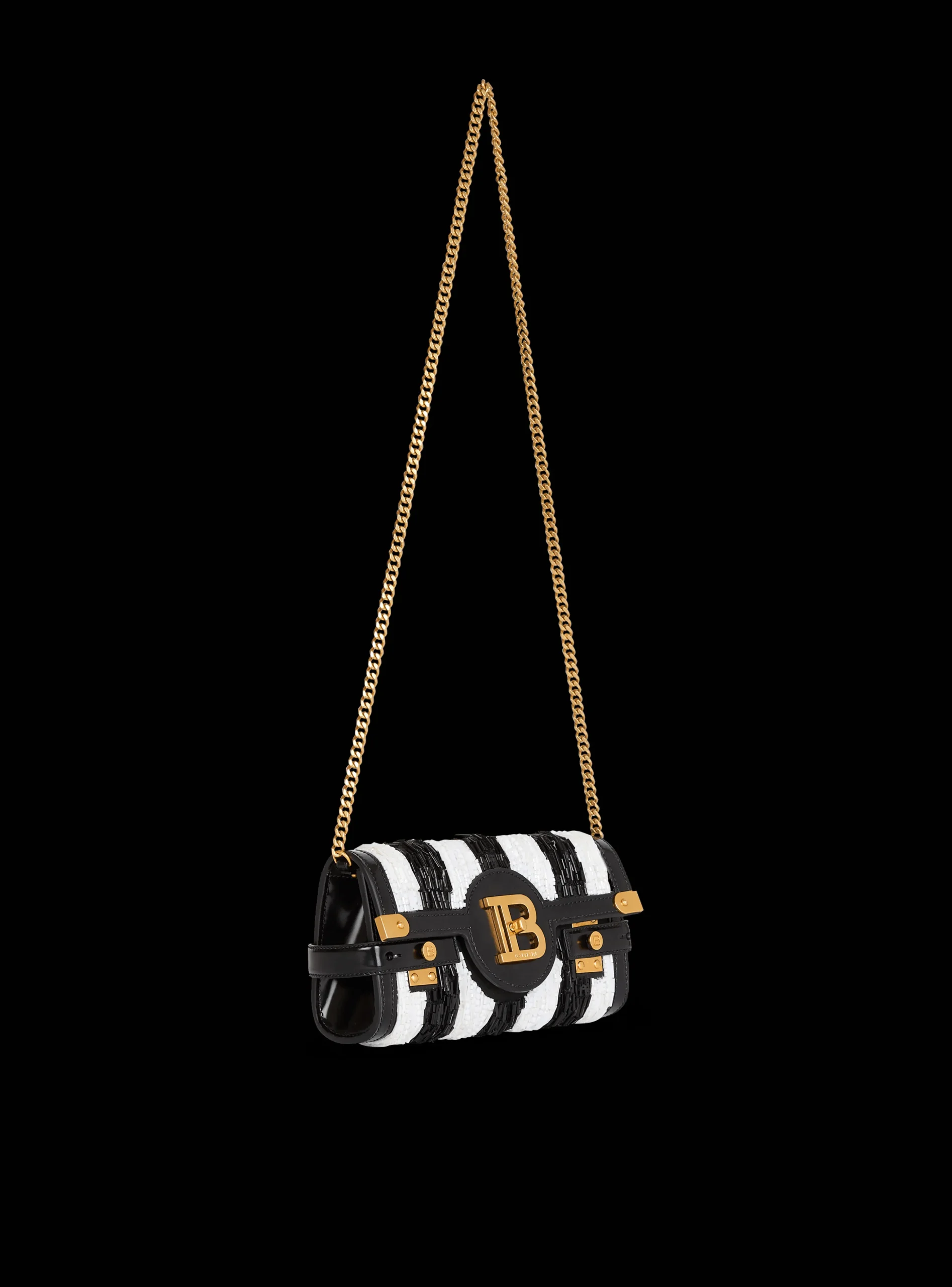 Balmain B-Buzz Pouch 23 With Embroidered Stripes