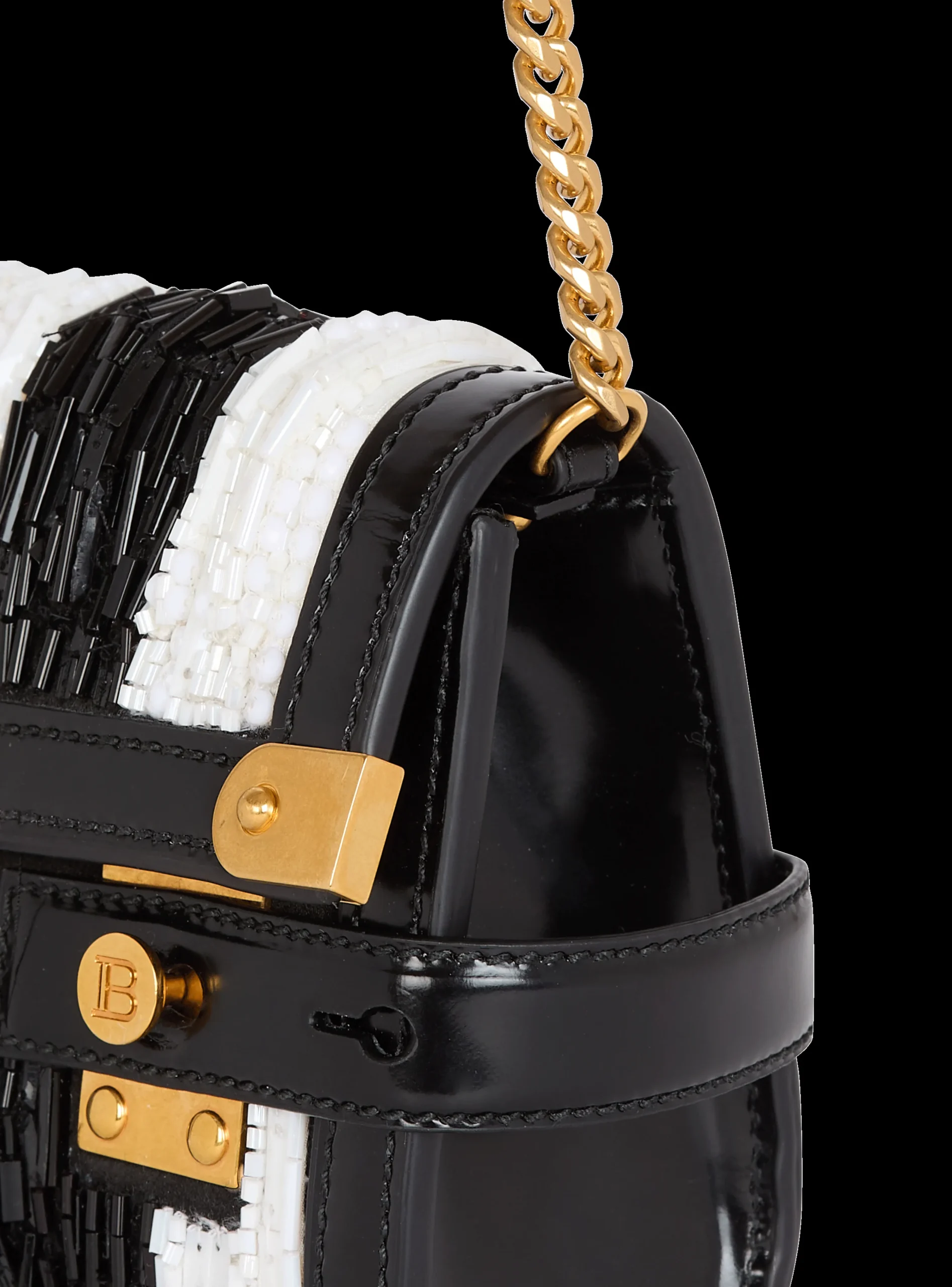 Balmain B-Buzz Pouch 23 With Embroidered Stripes