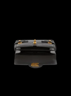 Women Balmain B-Buzz Shoulder 24 Bag In Grid-embossed Calfskin
