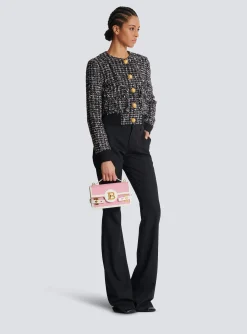 Women Balmain B-Buzz Shoulder 24 Canvas And Leather Bag