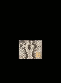 Women Balmain B-Buzz Snakeskin-effect Leather Card Holder