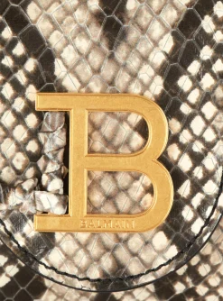 Women Balmain B-Buzz Snakeskin-effect Leather Mini Bag