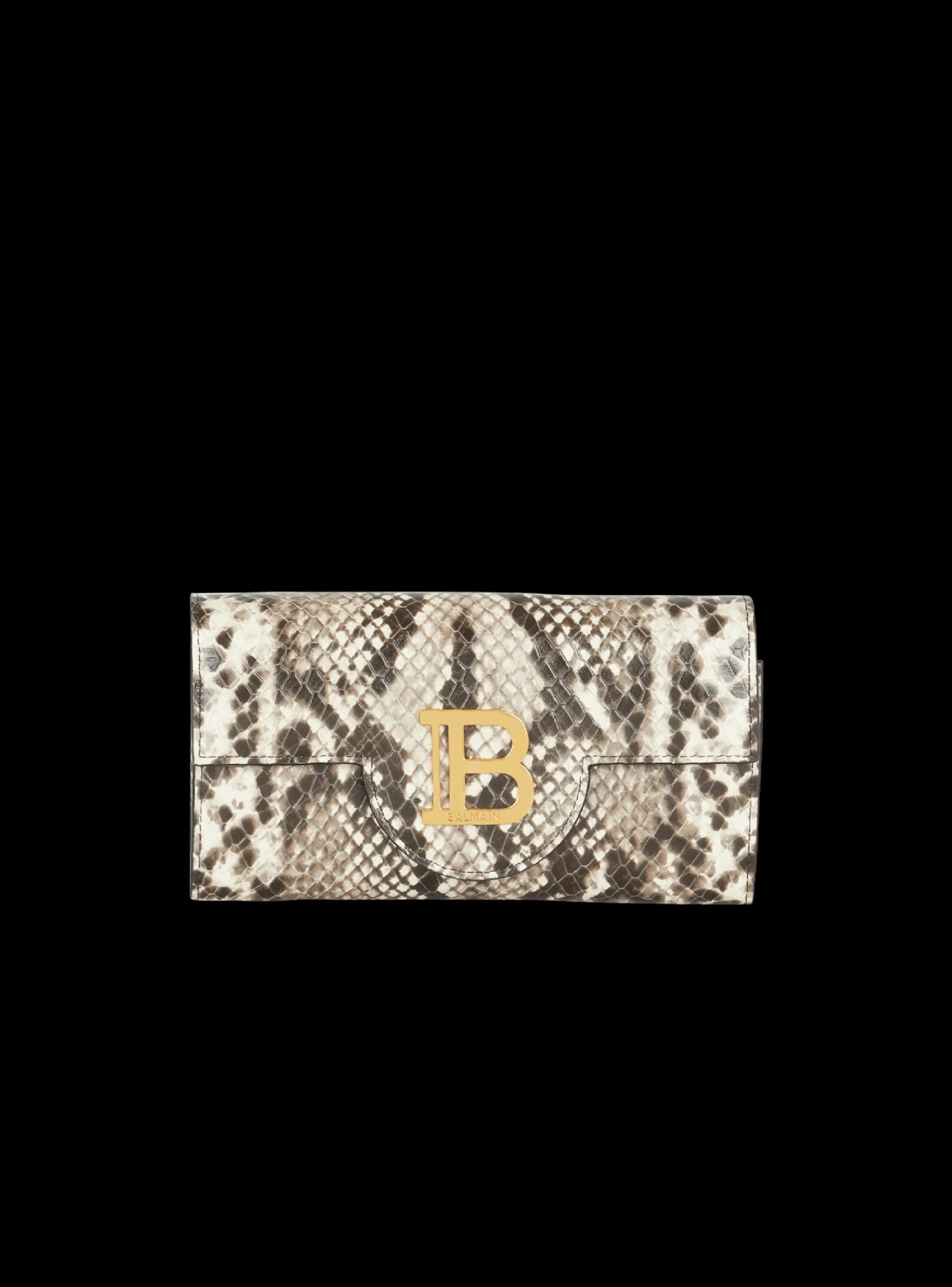 Women Balmain B-Buzz Snakeskin-effect Leather Wallet