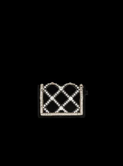 Women Balmain B-Buzz Velvet And Pearl Card Holder