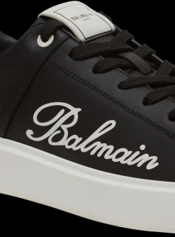Balmain B-Court Signature Calfskin Trainers