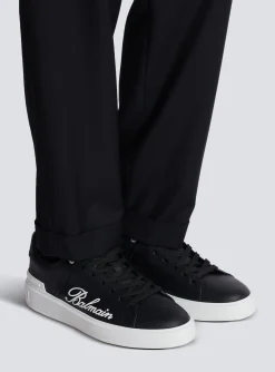 Balmain B-Court Signature Calfskin Trainers