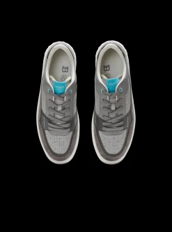 Balmain B-Court Flip Perforated Leather Trainers