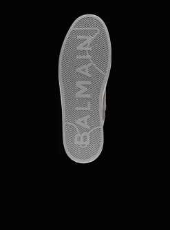 Balmain B-Court Flip Perforated Leather Trainers