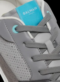 Balmain B-Court Flip Perforated Leather Trainers
