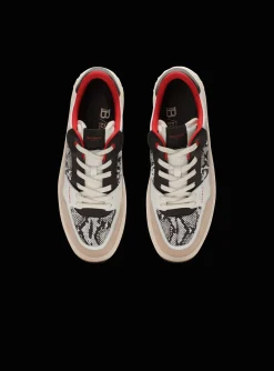 Balmain B-Court Flip Snakeskin-effect Leather And Suede Trainers