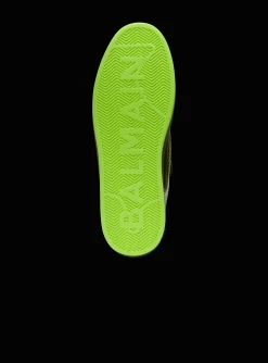 Balmain B-Court Flip Snakeskin-effect Leather And Mesh Trainers