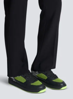 Balmain B-Court Flip Snakeskin-effect Leather And Mesh Trainers