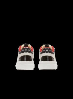 Balmain B-Court Mid Top Star Print Leather Trainers