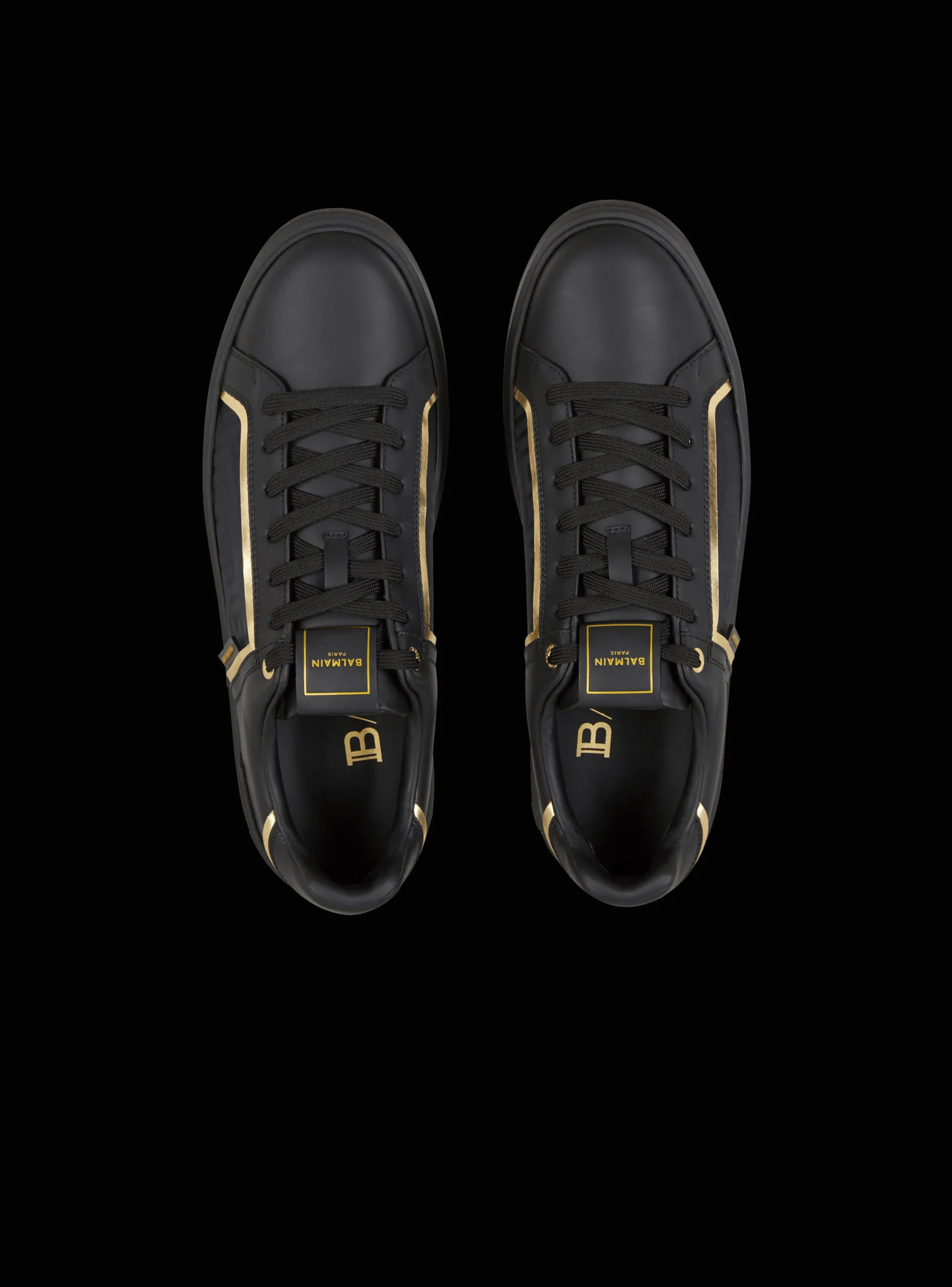Balmain B-Court Monogrammed Nylon And Leather Trainers