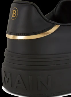 Balmain B-Court Monogrammed Nylon And Leather Trainers