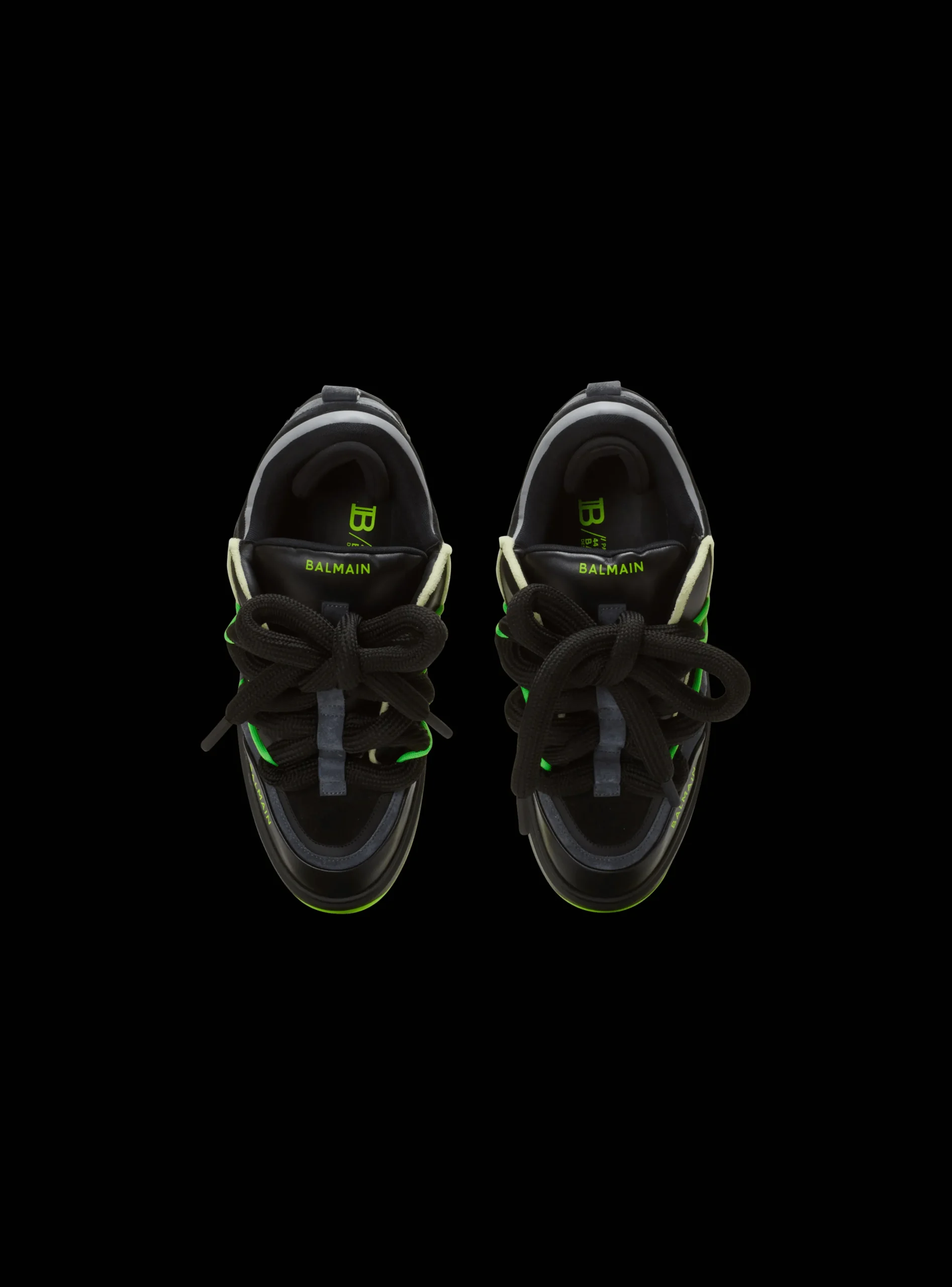 Balmain B-Court Puffy Skate Trainers In Calfskin And Suede
